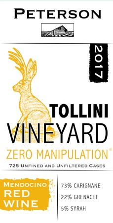 Zero Manipulation 2017, Red Wine, Tollini Vineyard