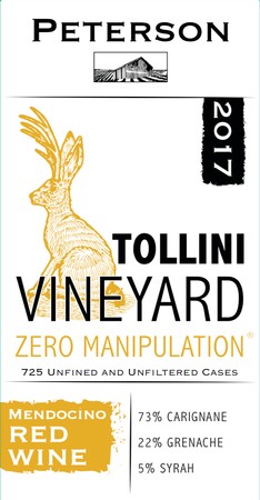Zero Manipulation 2017, Tollini Vineyard, 3L Bag-in-Box