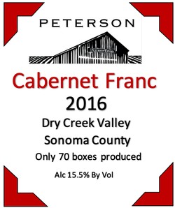 Cabernet Franc 2016, Dry Creek Valley, 3L Bag-in-Box